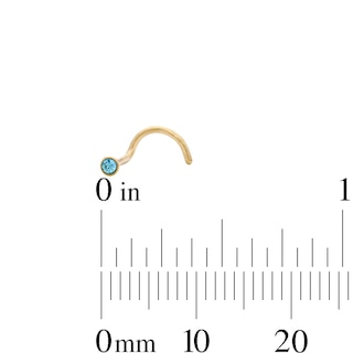 Yellow Ion-Plated Pink, White and Blue Crystal Nose Stud Set – 20G 5/8"