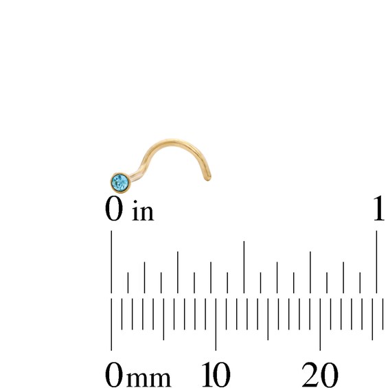 Yellow Ion-Plated Pink, White and Blue Crystal Nose Stud Set – 20G 5/8"