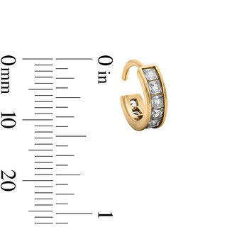 Yellow Ion-Plated CZ Square Bezel Cartilage Hoop - 18G 5/16"