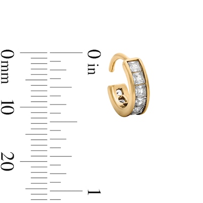 Yellow Ion-Plated CZ Square Bezel Cartilage Hoop - 18G 5/16"