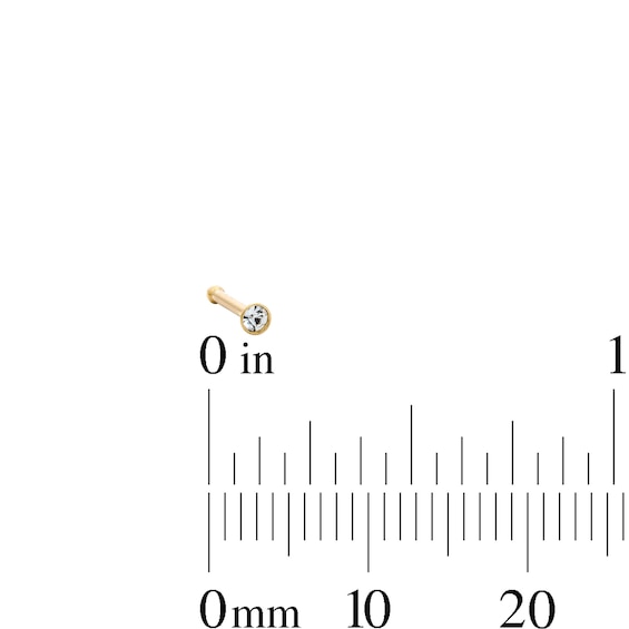 Yellow Ion-Plated Crystal Nose Stud and Ring Set - 20G 1/4"