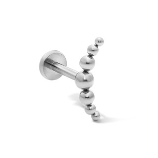 Semi-Solid Titanium Ball Cartilage Crawler Stud - 16G 1/4"