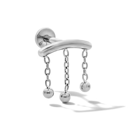 Semi-Solid Titanium Curved Bar Dangle Stud – 16G 5/16"