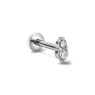 Semi-Solid Titanium CZ Dainty Duo Stud - 16G 5/16"