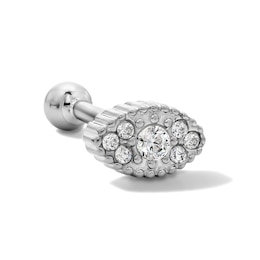 Semi-Solid Titanium CZ Cluster Marquise Stud – 16G 5/16"