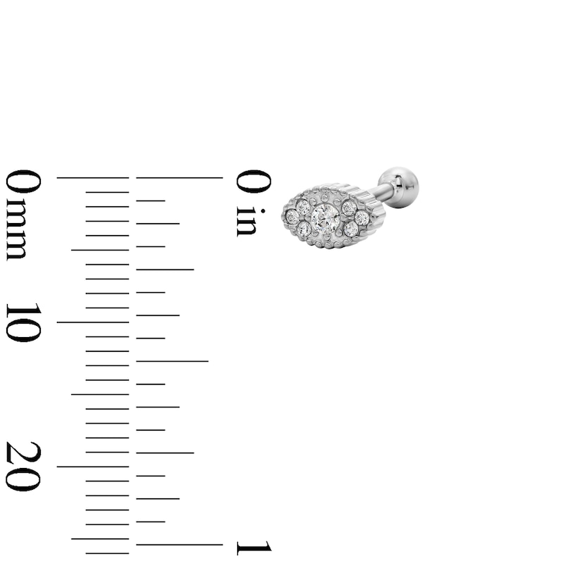 Titanium Cluster CZ Marquise Stud – 16G 5/16"
