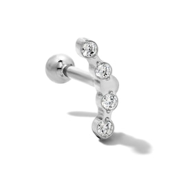 Semi-Solid Titanium CZ Curved Crawler Stud – 16G 3/8"