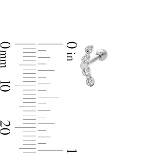 Semi-Solid Titanium CZ Curved Crawler Stud – 16G 3/8"