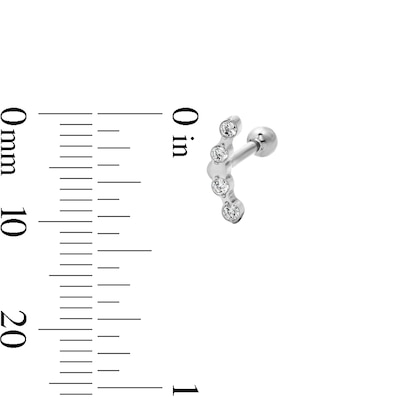 Semi-Solid Titanium CZ Curved Crawler Stud – 16G 3/8"