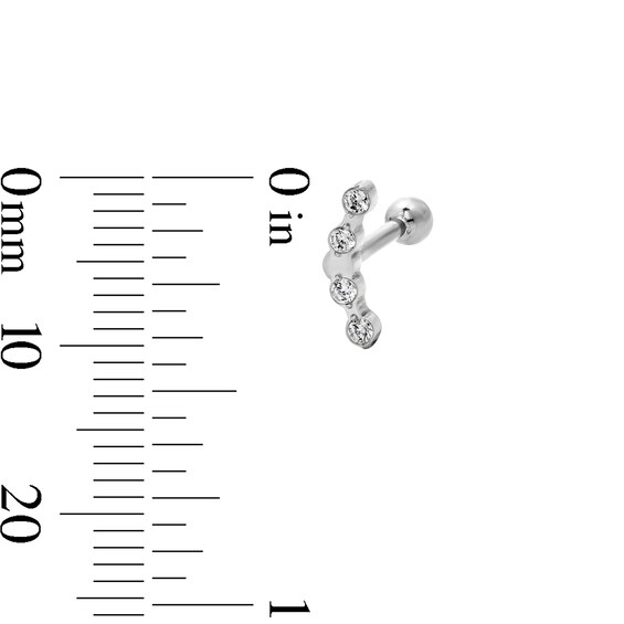 Semi-Solid Titanium CZ Curved Crawler Stud – 16G 3/8"