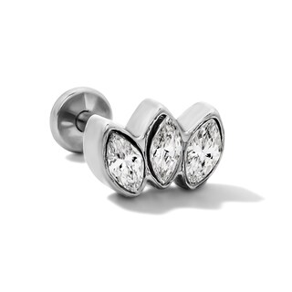 Titanium Marquise CZ Trio Stud – 16G 5/16"