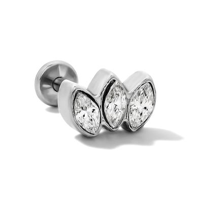 Titanium Marquise CZ Trio Stud – 16G 5/16"