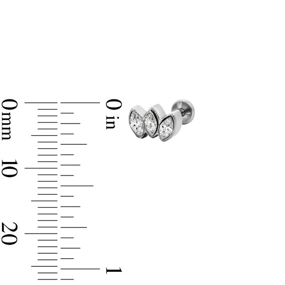 Titanium Marquise CZ Trio Stud – 16G 5/16"