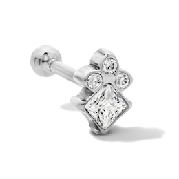 Semi-Solid Titanium CZ Four-Stone Stud 16G 5/16"
