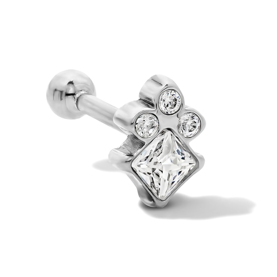 Titanium CZ Four Stone Stud 16G 5/16"