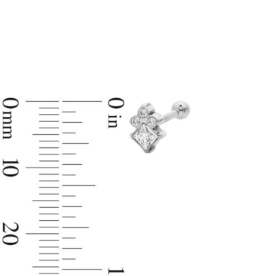 Titanium CZ Four Stone Stud 16G 5/16"