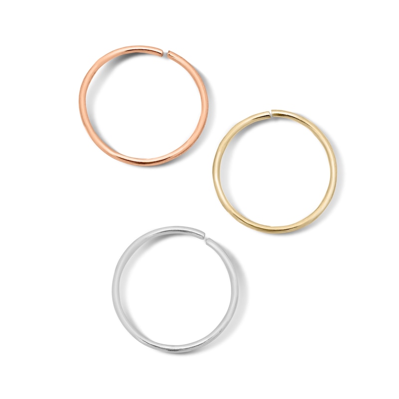 Main Image 1 of Rose and Yellow Ion-Plated Nose Hoop Set - 22G 5/16"