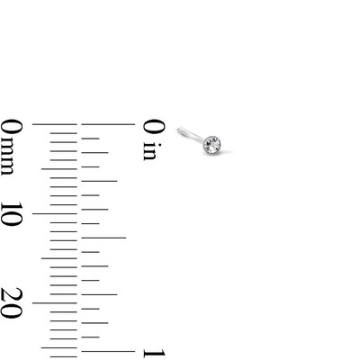 Semi-Solid Sterling Silver Crystal Nose Stud Set – 22G 7/16"