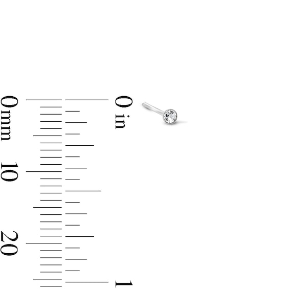 Semi-Solid Sterling Silver Crystal Nose Stud Set – 22G 7/16"