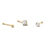Thumbnail Image 1 of Yellow Ion-Plated Crystal Nose Stud Set – 22G 1/4"