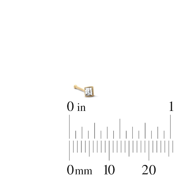 Yellow Ion-Plated Crystal Nose Stud Set – 22G 1/4"