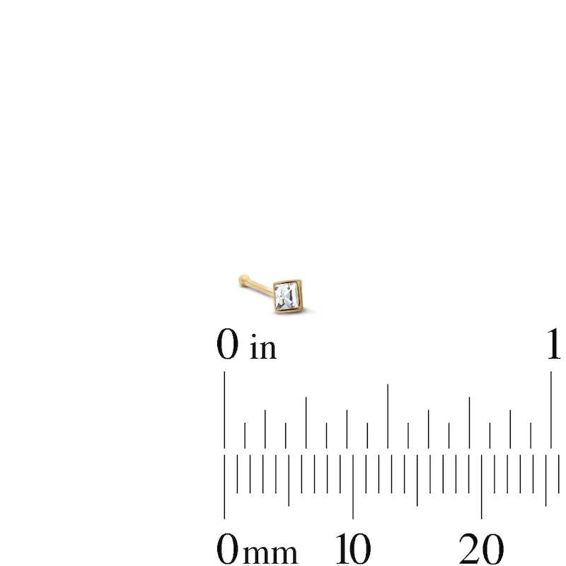Main Image 3 of Yellow Ion-Plated Crystal Nose Stud Set – 22G 1/4"