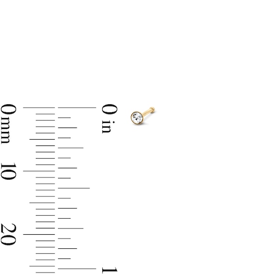 Yellow Ion-Plated Crystal Nose Stud Set – 22G 1/4"