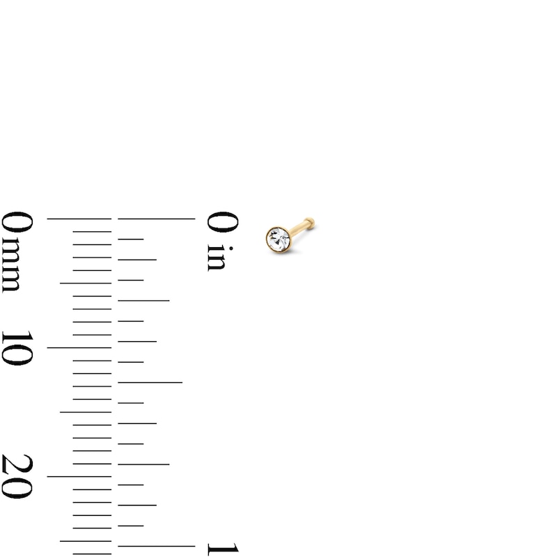 Main Image 4 of Yellow Ion-Plated Crystal Nose Stud Set – 22G 1/4"