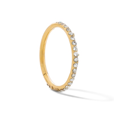 Yellow Ion-Plated Pavé CZ Clicker Hoop - 18G 3/8"