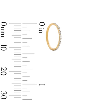Yellow Ion-Plated Pavé CZ Clicker Hoop - 18G 3/8"