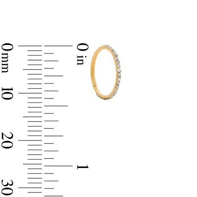 Yellow Ion-Plated Pavé CZ Clicker Hoop - 18G 3/8"