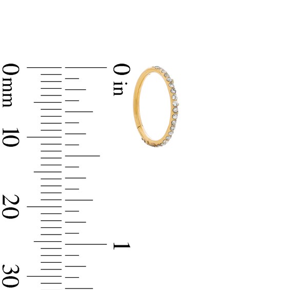 Yellow Ion-Plated Pavé CZ Clicker Hoop - 18G 3/8"