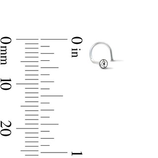 Semi-Solid Sterling Silver Crystal Screw Nose Set - 22G 5/8"