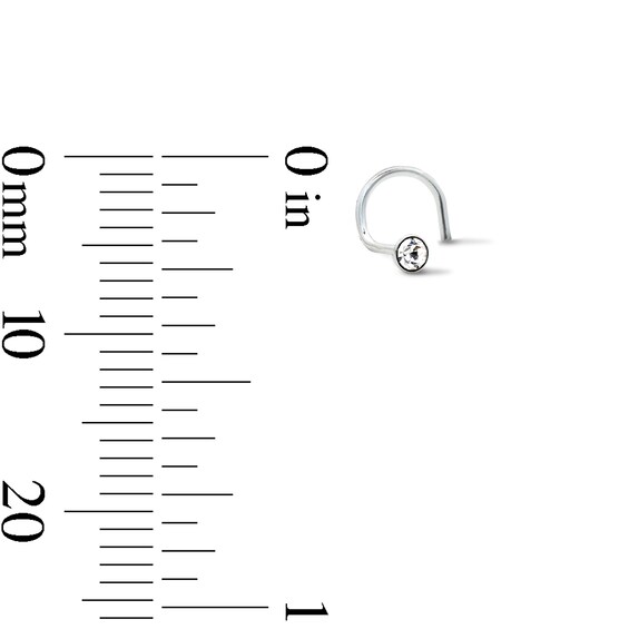 Semi-Solid Sterling Silver Crystal Screw Nose Set - 22G 5/8"