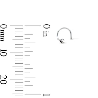 Semi-Solid Sterling Silver Crystal Screw Nose Set - 22G 5/8"