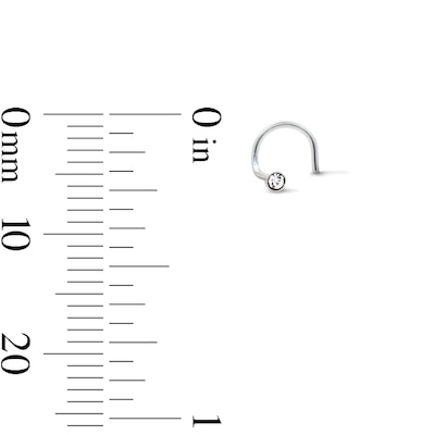 Semi-Solid Sterling Silver Crystal Screw Nose Set - 22G 5/8"