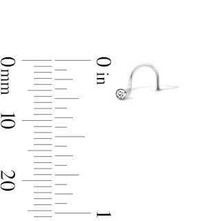 Semi-Solid Sterling Silver Crystal Screw Nose Set - 22G 5/8"