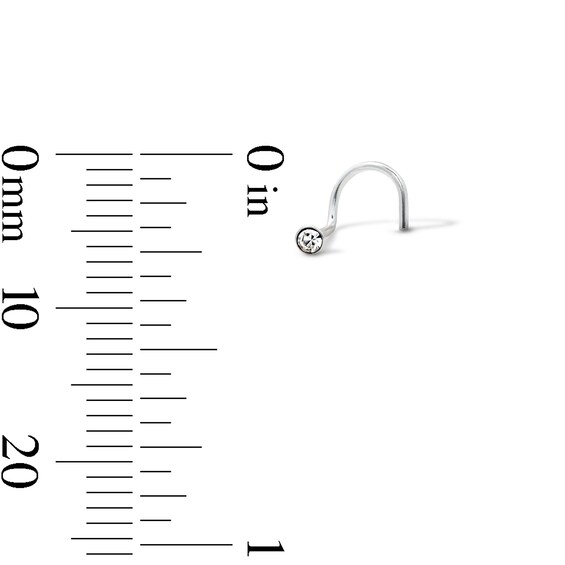 Semi-Solid Sterling Silver Crystal Screw Nose Set - 22G 5/8"