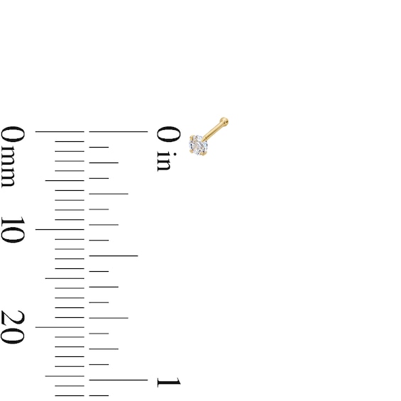 Yellow Ion Plated Crystal and CZ Nose Ring Set – 22G