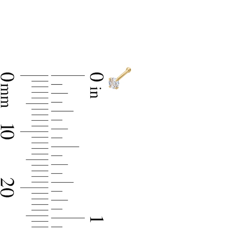 Main Image 2 of Yellow Ion Plated Crystal and CZ Heart Nose Stud and Ring Set – 22G