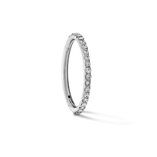 Solid Titanium CZ Pavé Hoop - 18G 5/16