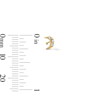 Yellow Ion-Plated Crystal Moon and Star Nose Stud Set – 22G 1/4"