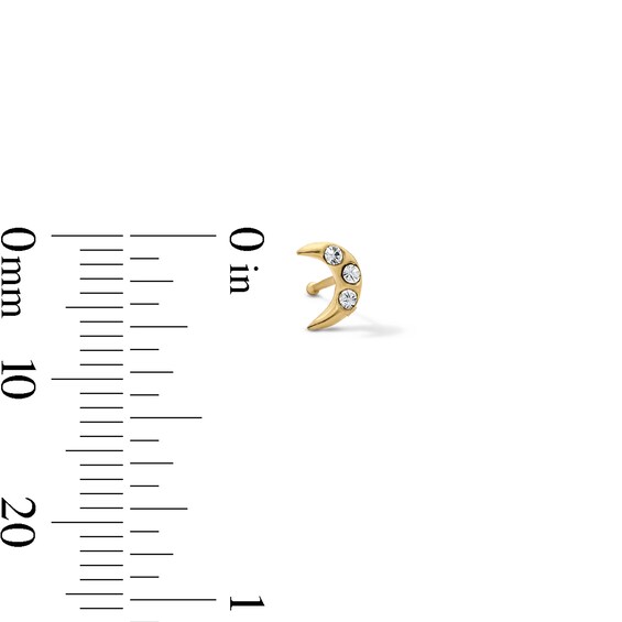 Yellow Ion-Plated Crystal Moon and Star Nose Stud Set – 22G 1/4"