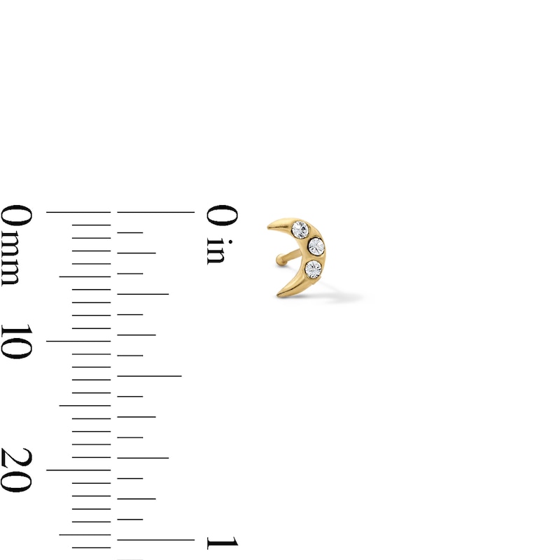 Main Image 2 of Yellow Ion-Plated Crystal Moon and Star Nose Stud Set – 22G 1/4"