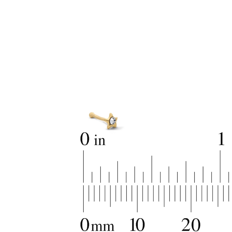 Main Image 3 of Yellow Ion-Plated Crystal Moon and Star Nose Stud Set – 22G 1/4"