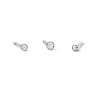 Thumbnail Image 1 of Semi-Solid Sterling Silver Crystal Nose Bone Stud Set – 22G 1/4"
