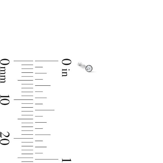 Semi-Solid Sterling Silver Crystal Nose Bone Stud Set – 22G 1/4"