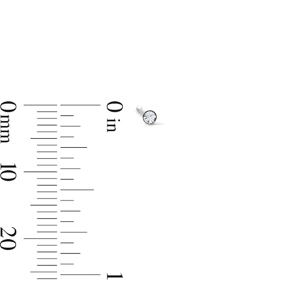 Semi-Solid Sterling Silver Crystal Nose Bone Stud Set – 22G 1/4"