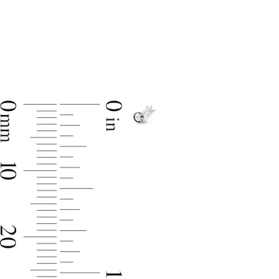 Semi-Solid Sterling Silver Crystal Nose Bone Stud Set – 22G 1/4"