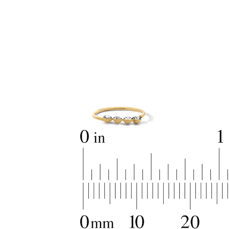 Main Image 3 of Yellow Ion-Plated Crystal Nose Stud and Hoop Set – 22G 3/8"